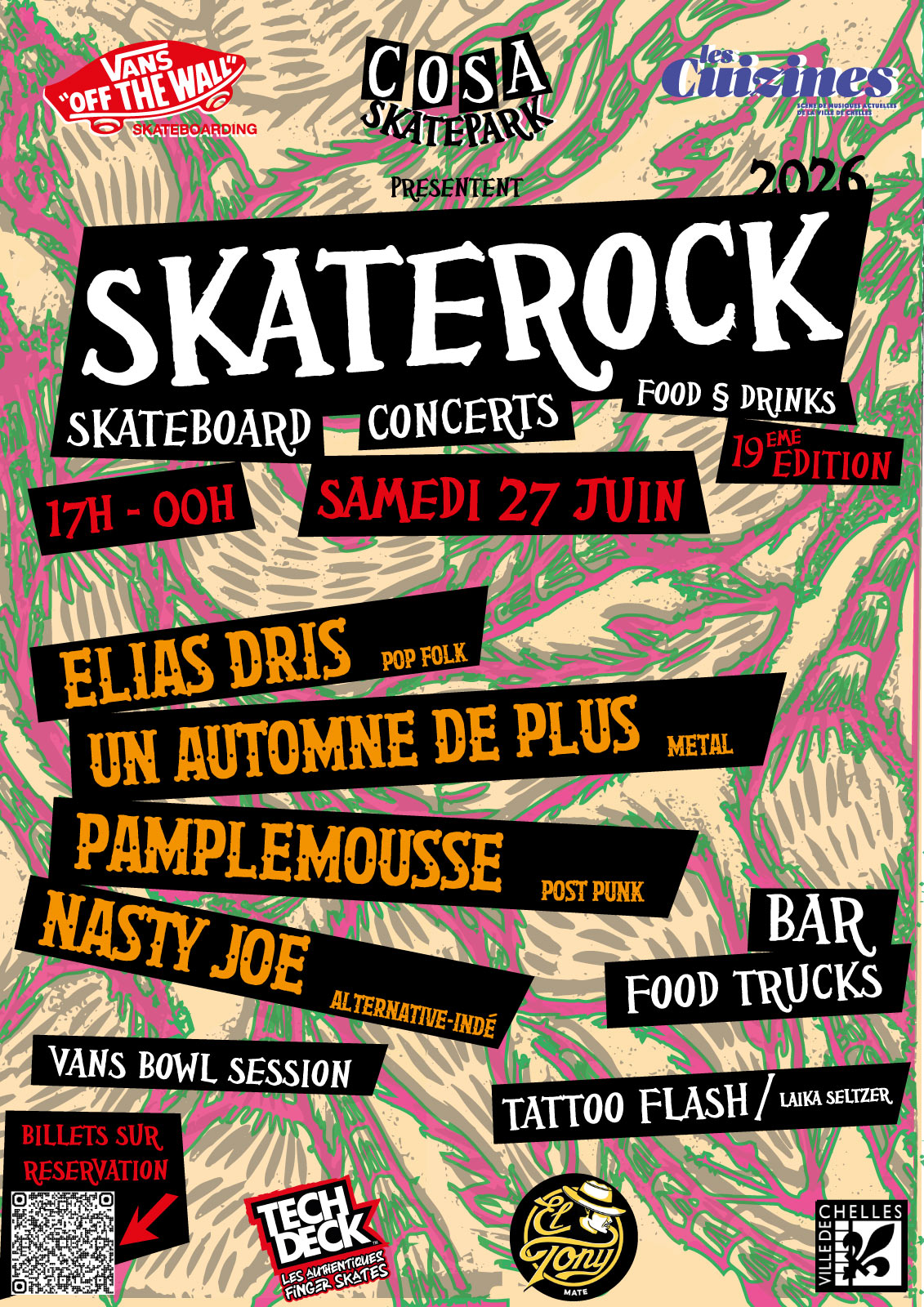 Affiche skaterock 2026 : Cosa skatepark